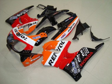 1994-1995 Honda CBR900RR 893 Motorcycle Fairings - Orange White Red Glossy Black HRC Repsol Canada