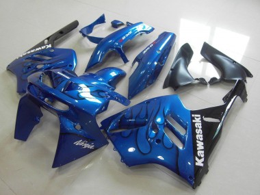 1994-1997 Kawasaki ZX9R Motorcycle Fairing - Blue Black Flame Canada