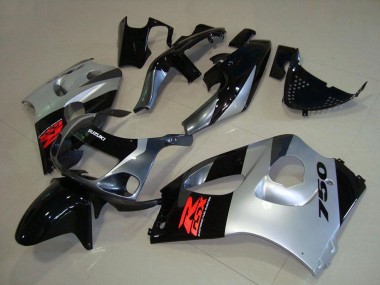 1996-2000 Suzuki GSXR 750 Motorcycle Fairings - Glossy Black Silver Canada