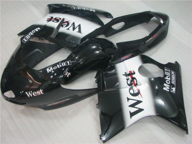 1996-2007 Honda CBR1100XX Blackbird Motorcycle Fairings - Glossy Black White West Canada