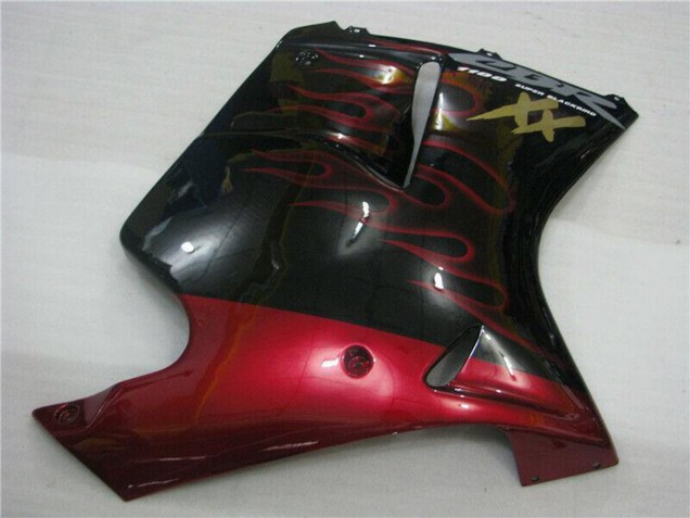 1996-2007 Honda CBR1100XX Blackbird Abs Motorcycle Fairings - Glossy Black Red Flame Canada