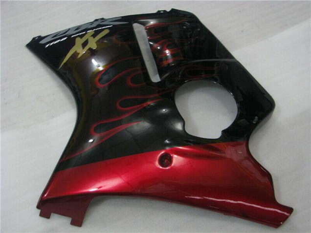 1996-2007 Honda CBR1100XX Blackbird Abs Motorcycle Fairings - Glossy Black Red Flame Canada