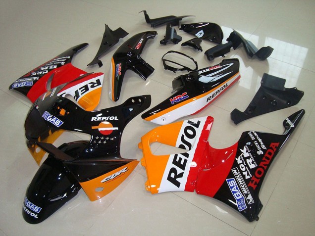 1998-1999 Honda CBR900RR 919 Motorcycle Fairings - Orange White Red Glossy Black Repsol Canada