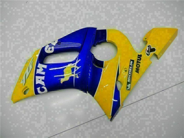 1998-2002 Yamaha YZF R6 Motorcycle Fairings - Yellow Blue White Camel Motul Canada