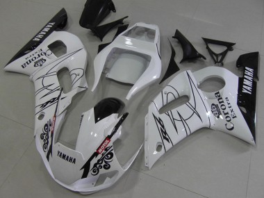1998-2002 Yamaha YZF R6 Motorcycle Fairings - White Black Red Corona Motul Canada