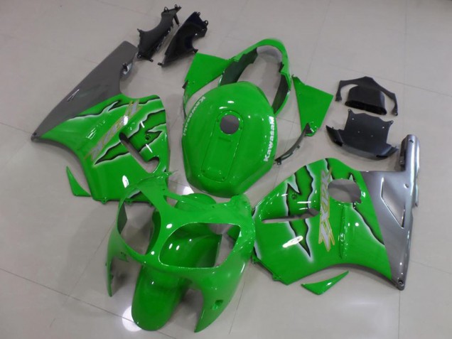 2000-2001 Kawasaki ZX12R Motorcycle Fairings - Green Silver Canada