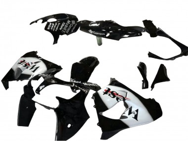 2000-2001 Kawasaki ZX9R Motorcycle Fairing - Glossy Black White West Canada