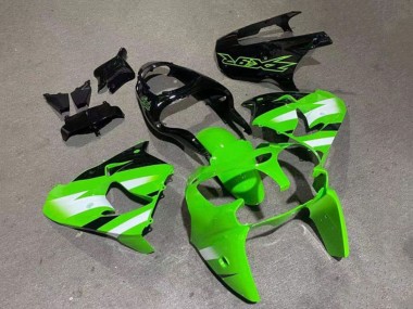 2000-2001 Kawasaki ZX9R Motorcycle Fairings - Green White Glossy Black Canada
