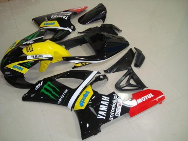 2000-2001 Yamaha YZF R1 Motorcycle Fairings - Glossy Black Yellow White Red Monster Motul Canada