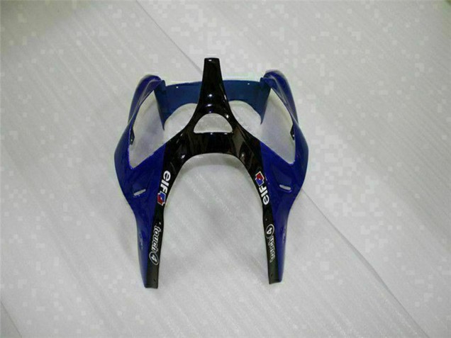 2000-2002 Kawasaki ZX6R Motorcycle Fairings - Blue Glossy Black Elf Bridgestone Canada
