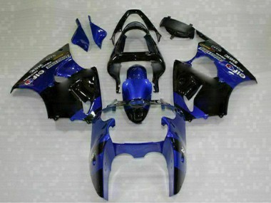 2000-2002 Kawasaki ZX6R Motorcycle Fairings - Blue Glossy Black Elf Bridgestone Canada