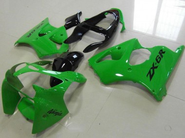 2000-2002 Kawasaki ZX6R Motorcycle Fairing - Green Glossy Black Canada