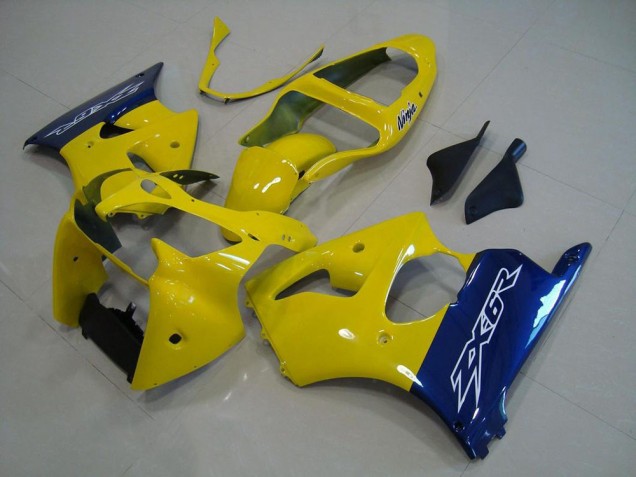 2000-2002 Kawasaki ZX6R Motorcycle Fairings - Yellow Blue Canada