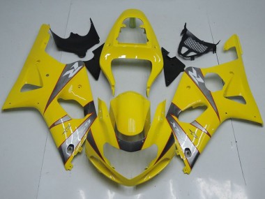2000-2002 Suzuki GSXR 1000 Motorcycle Fairings - Yellow Silver Grey Canada