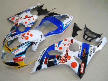2000-2002 Suzuki GSXR 1000 Motorcycle Fairings - White Blue Red Yellow Black Dark Dog Motul Pepe Phone Canada