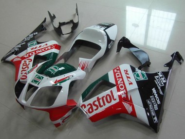 2000-2006 Honda VTR1000 Motorcycle Fairing - White Red Green Glossy Black Castrol Canada