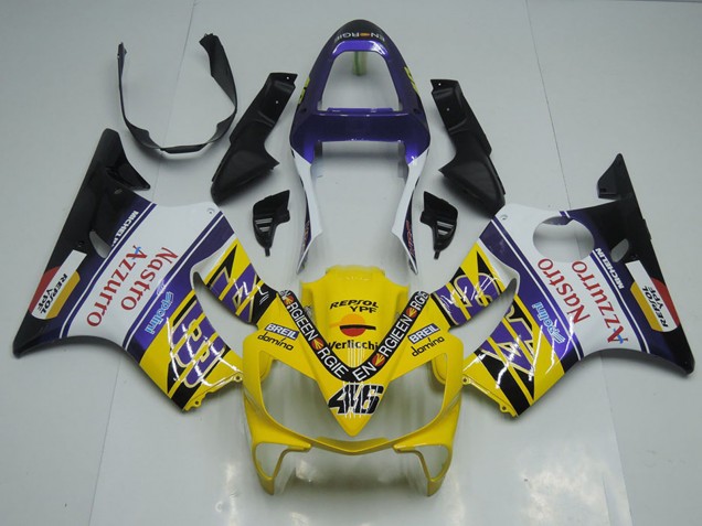 2001-2003 Honda CBR600 F4i Motorcycle Fairings - Yellow White Blue Black Red Nastro Azzurro Canada