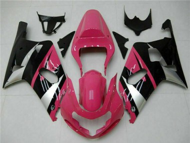 2001-2003 Suzuki GSXR 600/750 Motorcycle Fairings - Pink Silver Glossy Black Canada