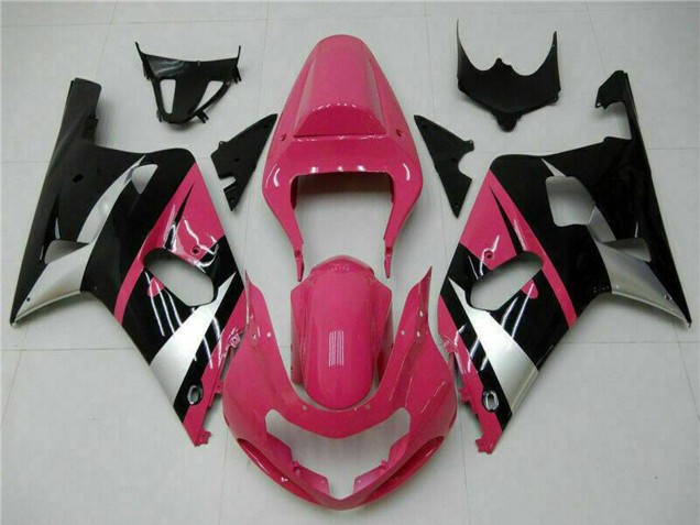 2001-2003 Suzuki GSXR 600/750 Motorcycle Fairings - Pink Silver Glossy Black Canada