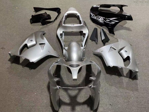 2002-2003 Kawasaki ZX9R Motorcycle Fairings - Silver Glossy Black Canada