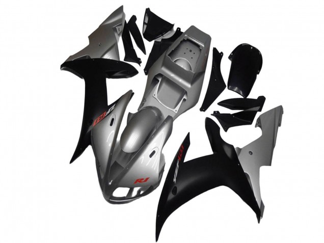 2002-2003 Yamaha YZF R1 Motorcycle Fairings - Silver Matte Black Canada