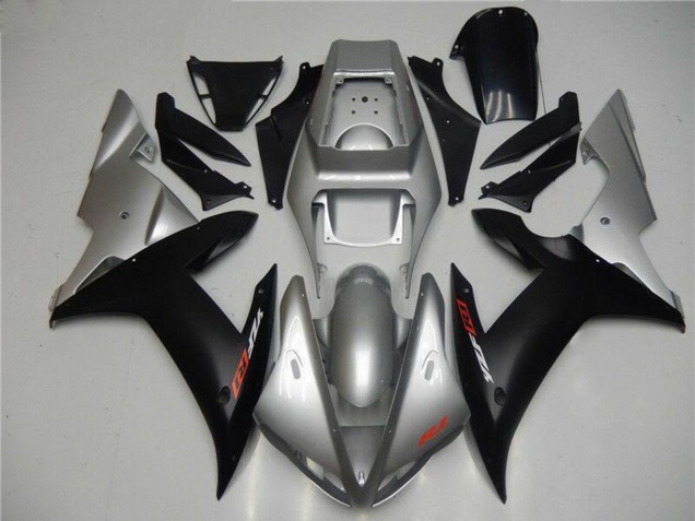 2002-2003 Yamaha YZF R1 Motorcycle Fairings - Silver Matte Black Canada