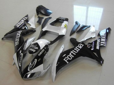 2002-2003 Yamaha YZF R1 Motorcycle Fairings - White Glossy Black Fortuna Motul Canada