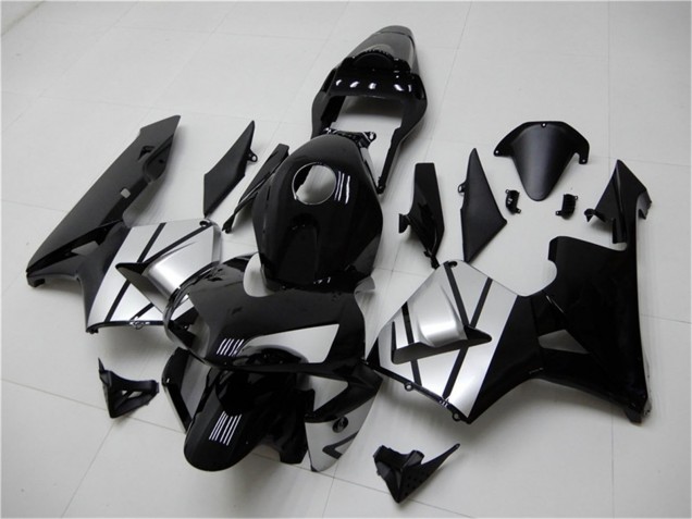 2003-2004 Honda CBR600RR Motorcycle Fairings - Silver Glossy Black Stripe Canada
