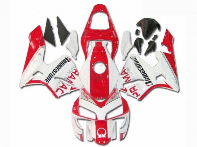 2003-2004 Honda CBR600RR Motorcycle Fairings - White Red Pramac Bridgestone Canada