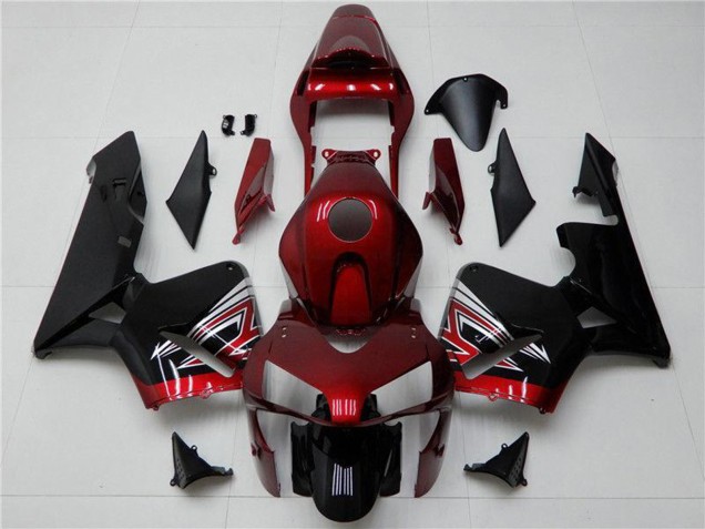 2003-2004 Honda CBR600RR Motorcycle Fairing - Red Silver Glossy Black Canada