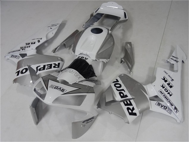 2003-2004 Honda CBR600RR Motorcycle Fairing - White Silver Black Repsol Canada