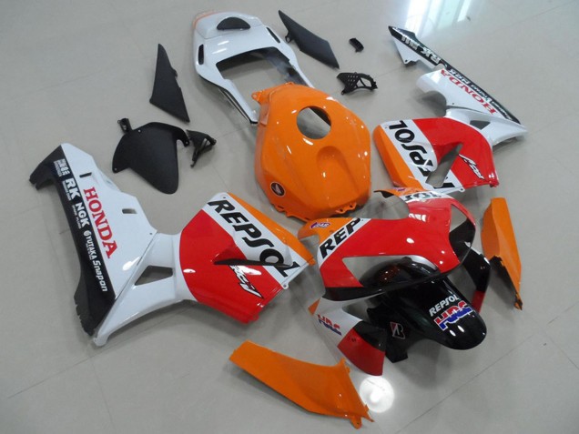 2003-2004 Honda CBR600RR Motorcycle Fairings - Orange White Red Glossy Black Repsol HRC Canada