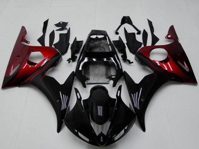 2003-2004 Yamaha YZF R6 Motorcycle Fairing Kits - Glossy Black Red Canada