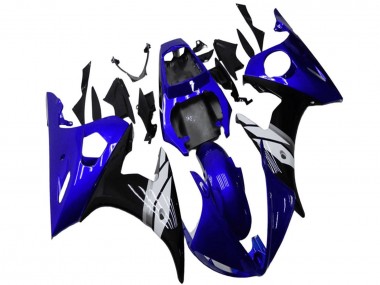 2003-2004 Yamaha YZF R6 Motorcycle Fairings - Blue White Glossy Black Canada