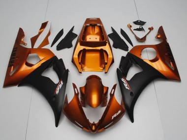 2003-2004 Yamaha YZF R6 Motorcycle Fairings - Orange Matte Black Canada