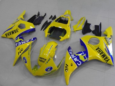 2003-2004 Yamaha YZF R6 Motorcycle Fairings - Yellow Blue Camel Canada