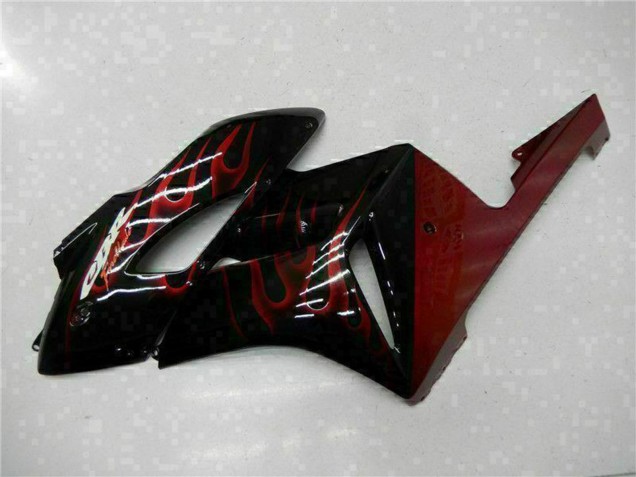 2004-2005 Honda CBR1000RR Motorcycle Fairings - Glossy Black Red Flame Canada