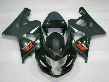 2004-2005 Suzuki GSXR 600/750 Motorcycle Fairings - Glossy Black Matte Black Red Decal Canada