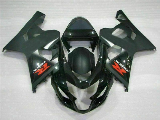 2004-2005 Suzuki GSXR 600/750 Motorcycle Fairings - Glossy Black Matte Black Red Decal Canada