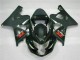 2004-2005 Suzuki GSXR 600/750 Motorcycle Fairings - Glossy Black Matte Black Red Decal Canada