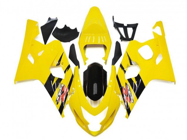 2004-2005 Suzuki GSXR 600/750 Motorcycle Fairings - Yellow Glossy Black Canada
