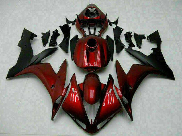 2004-2006 Yamaha YZF R1 Motorcycle Fairings - Maroon Red Matte Black Canada