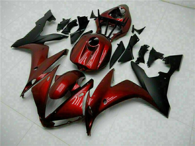 2004-2006 Yamaha YZF R1 Motorcycle Fairings - Maroon Red Matte Black Canada