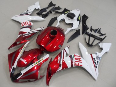 2004-2006 Yamaha YZF R1 Motorcycle Fairings - White Red Fiat Motul Canada