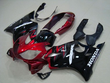2004-2007 Honda CBR600 F4i Motorcycle Fairings Kit - Red Glossy Black Canada