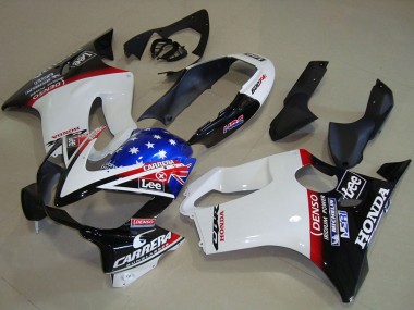 2004-2007 Honda CBR600 F4i Motorcycle Fairings - White Red Blue Glossy Black Star Lee Carrera Canada