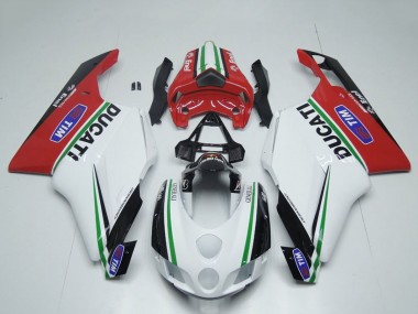 2005-2006 Ducati 749 999 Motorcycle Fairings - White Red Green Glossy Black Enel Generali Tim Canada