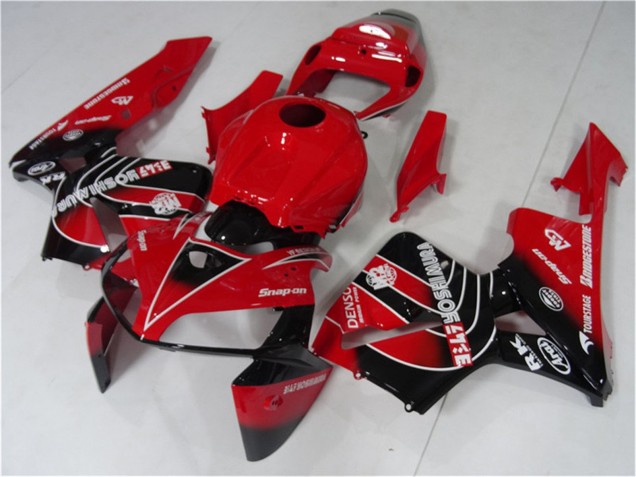 2005-2006 Honda CBR600RR Motorcycle Fairings Kit - Red Black Canada