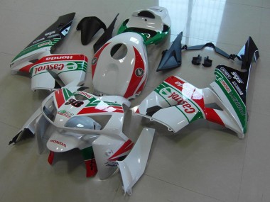 2005-2006 Honda CBR600RR Motorcycle Fairings - White Red Green Castrol 38 Canada
