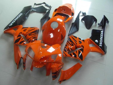 2005-2006 Honda CBR600RR Motorcycle Fairings - Orange Black Flame Canada